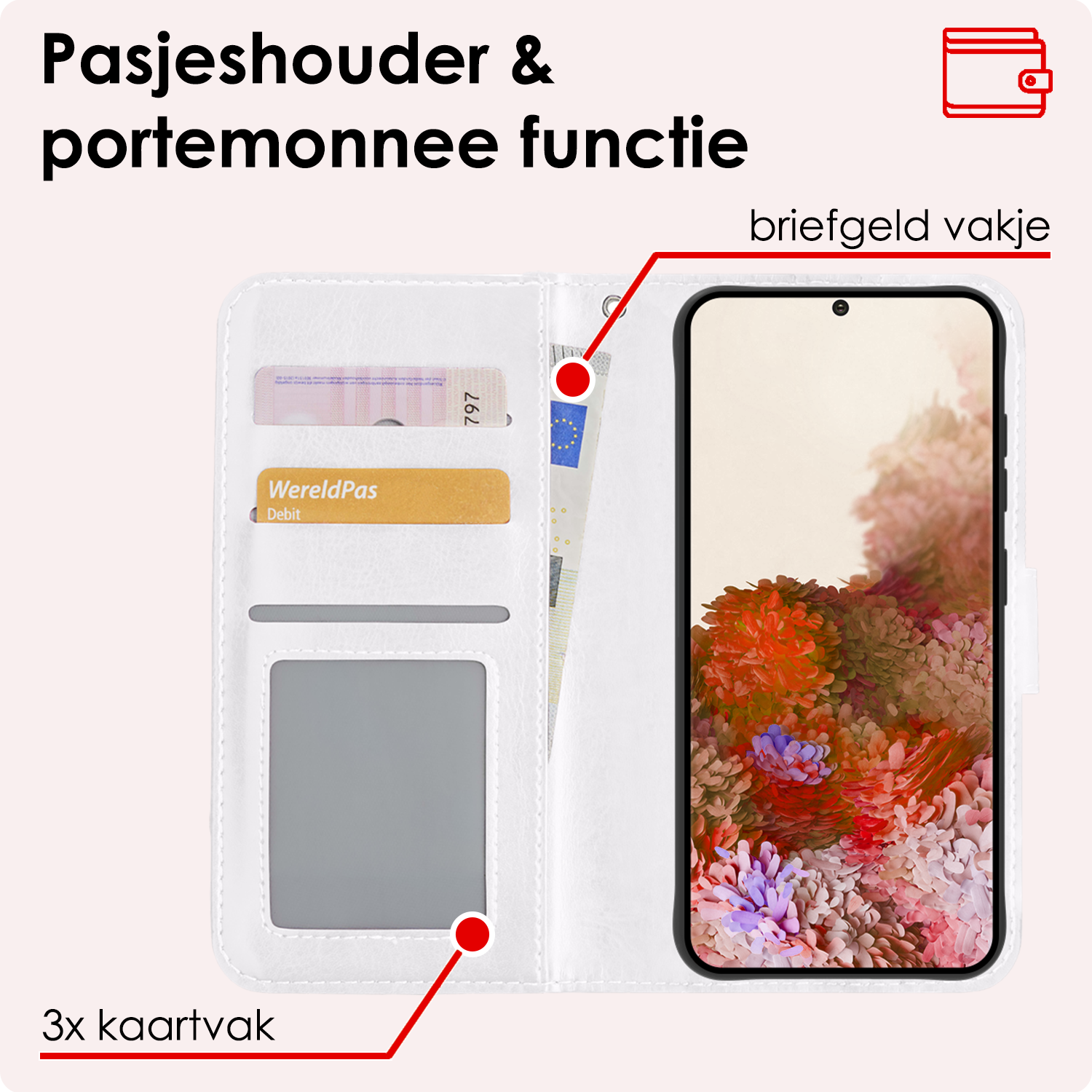 NoXx Hoes Geschikt voor <model> Hoesje Bookcase Hoes 2-in-1 Uitneembaar Cover Hard Case Met 2x Screenprotector - <color>