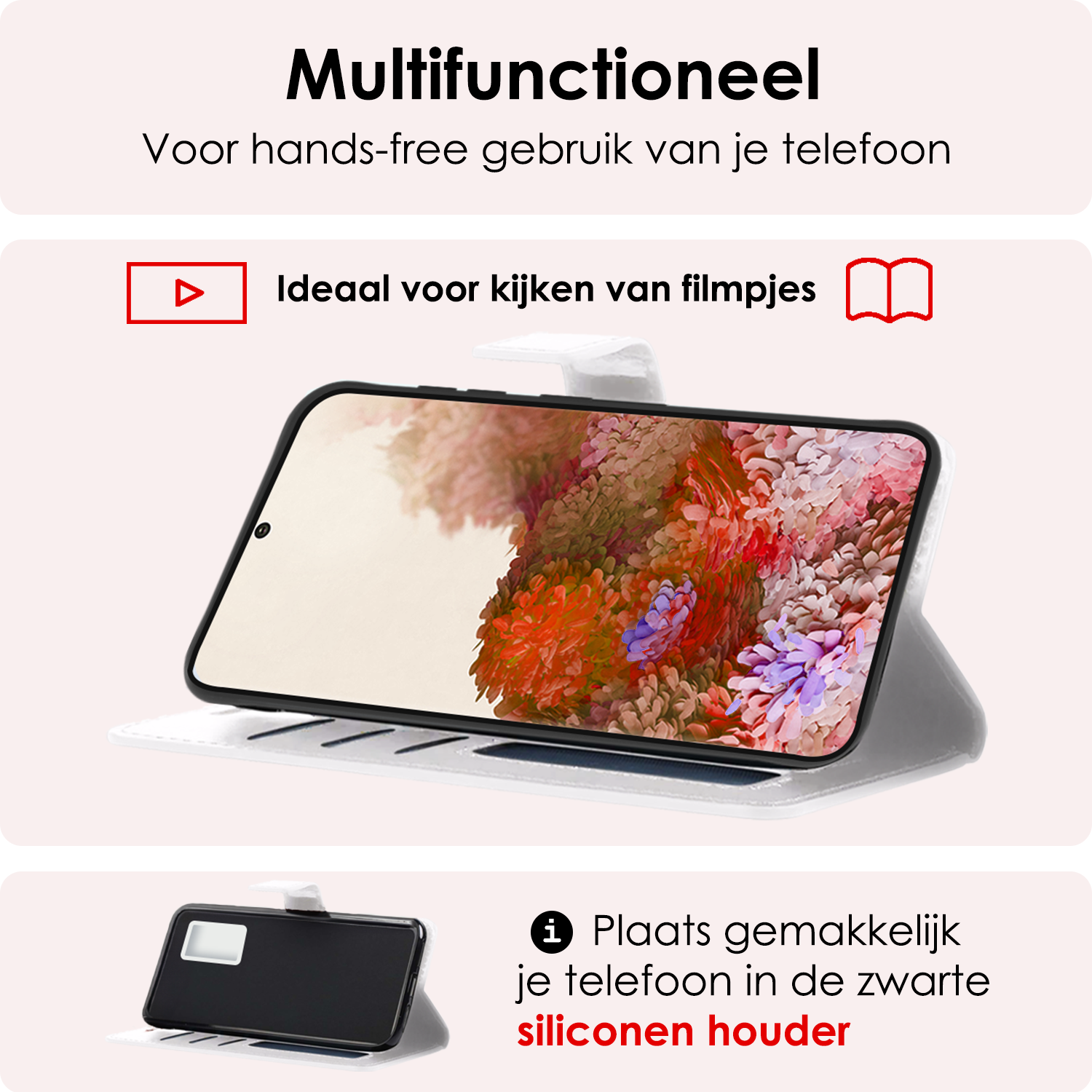 NoXx Hoes Geschikt voor <model> Hoesje Bookcase Hoes 2-in-1 Uitneembaar Cover Hard Case Met 2x Screenprotector - <color>