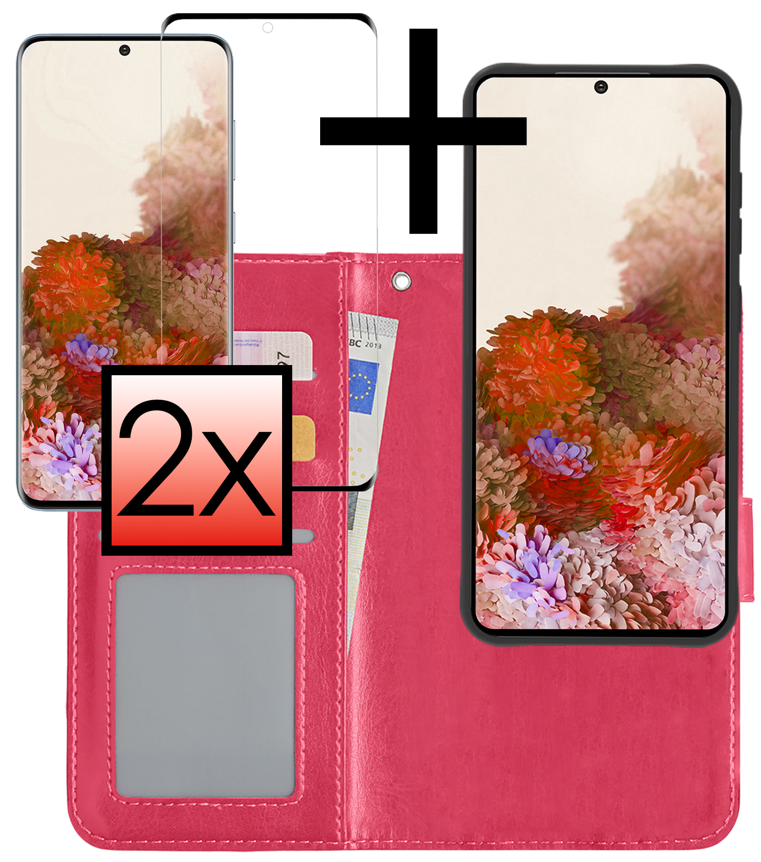 NoXx Hoes Geschikt voor <model> Hoesje Bookcase Hoes 2-in-1 Uitneembaar Cover Hard Case Met 2x Screenprotector - <color>
