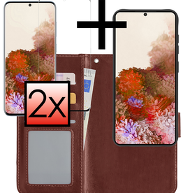 NoXx NoXx Samsung Galaxy S20 Ultra Hoesje Bookcase Uitneembaar Met 2x Screenprotector - Bruin