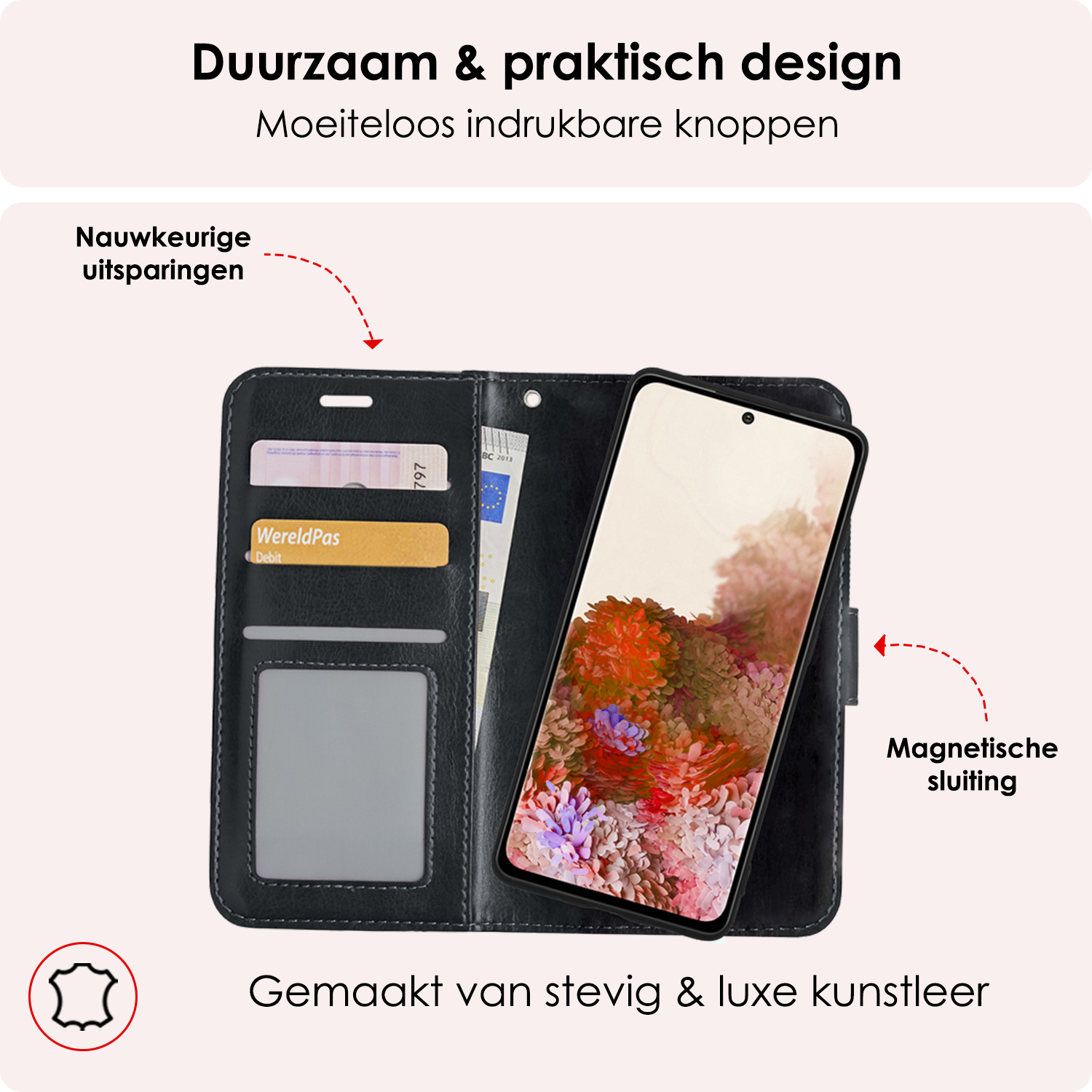 NoXx Hoes Geschikt voor <model> Hoesje Bookcase Hoes 2-in-1 Uitneembaar Cover Hard Case Met Screenprotector - <color>