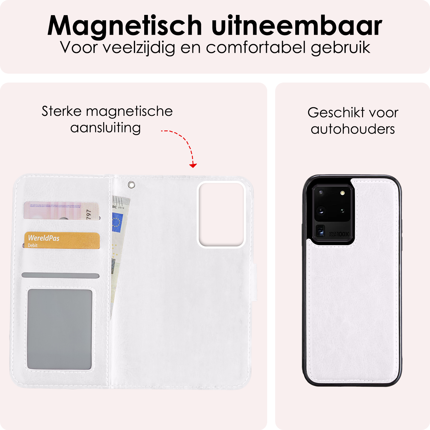 NoXx Hoes Geschikt voor <model> Hoesje Bookcase Hoes 2-in-1 Uitneembaar Cover Hard Case Met Screenprotector - <color>