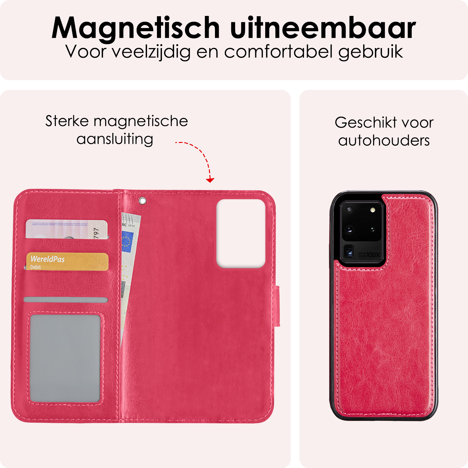 NoXx Hoes Geschikt voor <model> Hoesje Bookcase Hoes 2-in-1 Uitneembaar Cover Hard Case Met Screenprotector - <color>