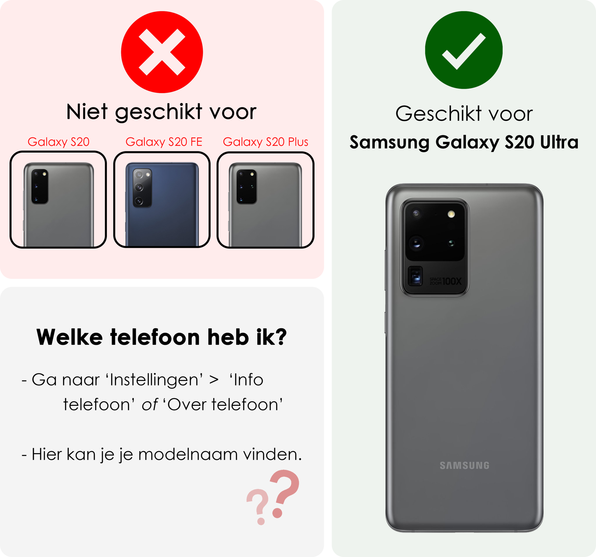 NoXx Hoes Geschikt voor <model> Hoesje Bookcase Hoes 2-in-1 Uitneembaar Cover Hard Case Met Screenprotector - <color>