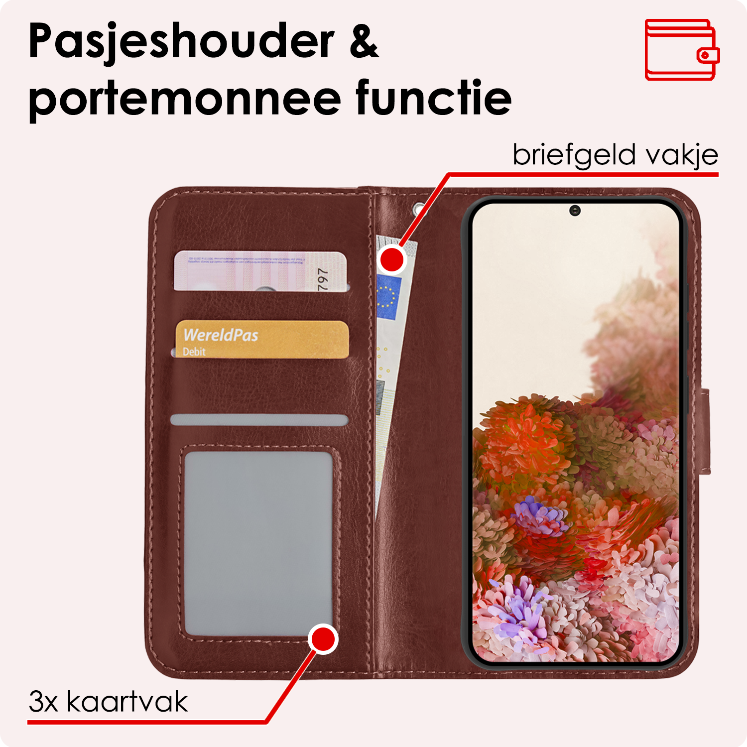 NoXx Hoes Geschikt voor <model> Hoesje Bookcase Hoes 2-in-1 Uitneembaar Cover Hard Case Met Screenprotector - <color>