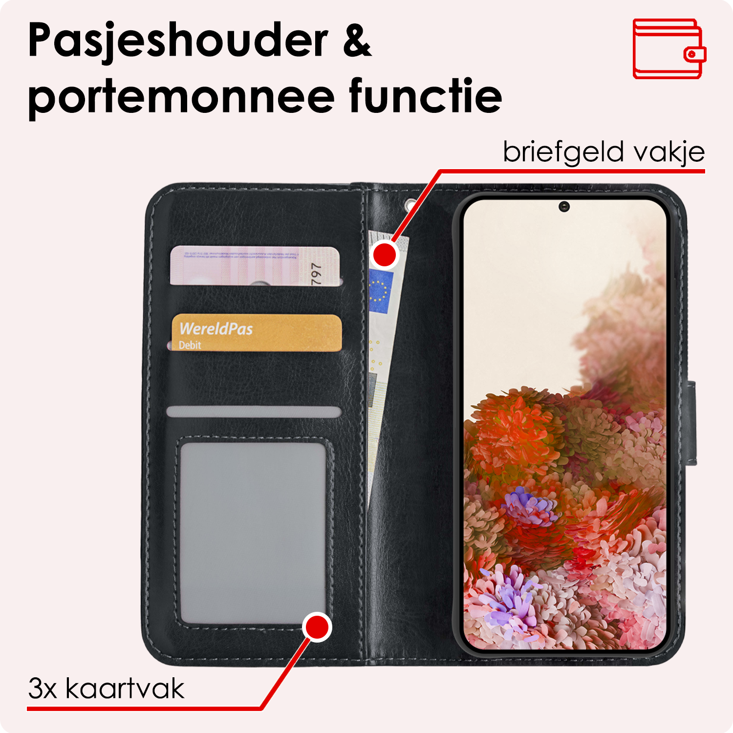 NoXx Hoes Geschikt voor <model> Hoesje Bookcase Hoes 2-in-1 Uitneembaar Cover Hard Case - <color>