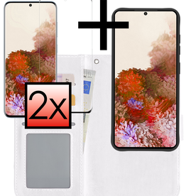 NoXx NoXx Samsung Galaxy S20 Plus Hoesje Bookcase Uitneembaar Met 2x Screenprotector - Wit