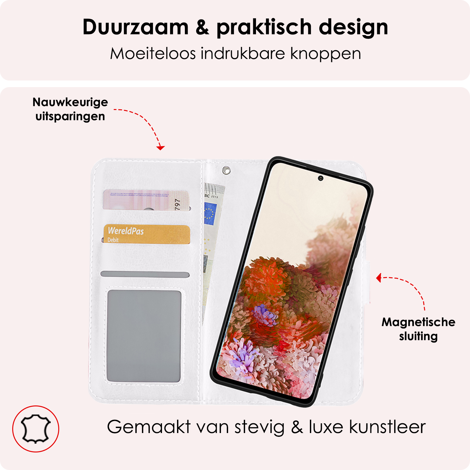 NoXx Hoes Geschikt voor <model> Hoesje Bookcase Hoes 2-in-1 Uitneembaar Cover Hard Case Met 2x Screenprotector - <color>