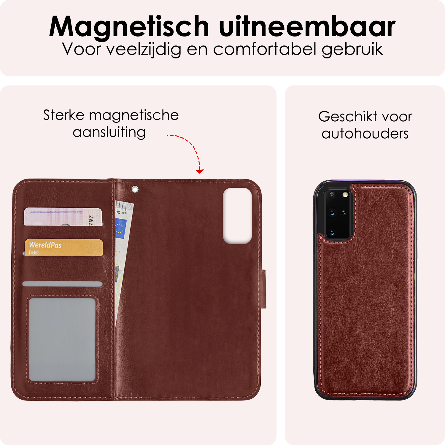 NoXx Hoes Geschikt voor <model> Hoesje Bookcase Hoes 2-in-1 Uitneembaar Cover Hard Case Met 2x Screenprotector - <color>