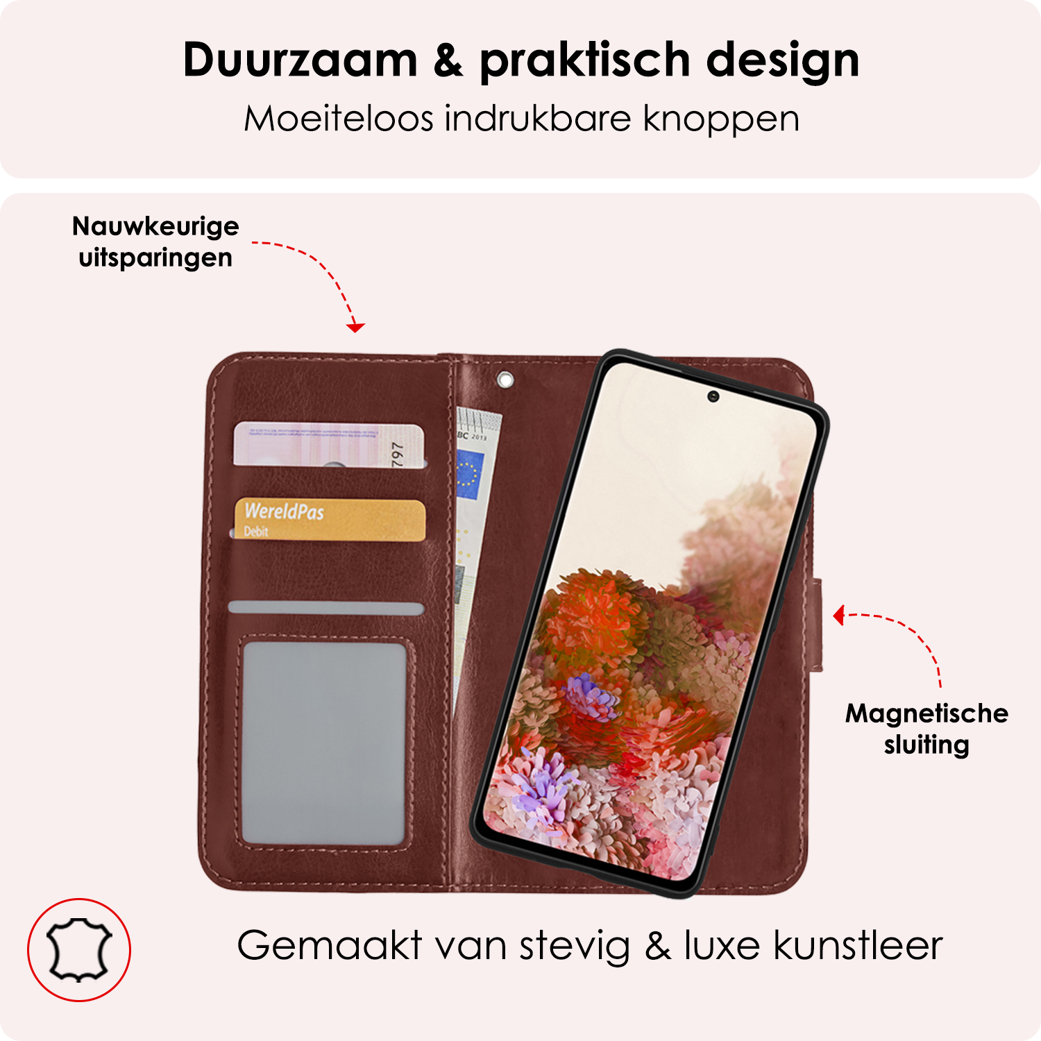 NoXx Hoes Geschikt voor <model> Hoesje Bookcase Hoes 2-in-1 Uitneembaar Cover Hard Case Met 2x Screenprotector - <color>