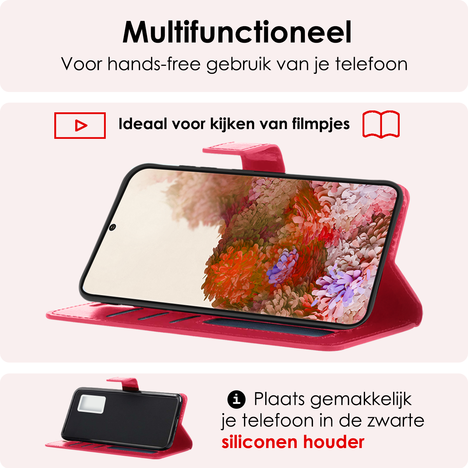 NoXx Hoes Geschikt voor <model> Hoesje Bookcase Hoes 2-in-1 Uitneembaar Cover Hard Case Met Screenprotector - <color>