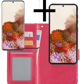 NoXx NoXx Samsung Galaxy S20 Hoesje Bookcase Uitneembaar Met Screenprotector - Donkerroze