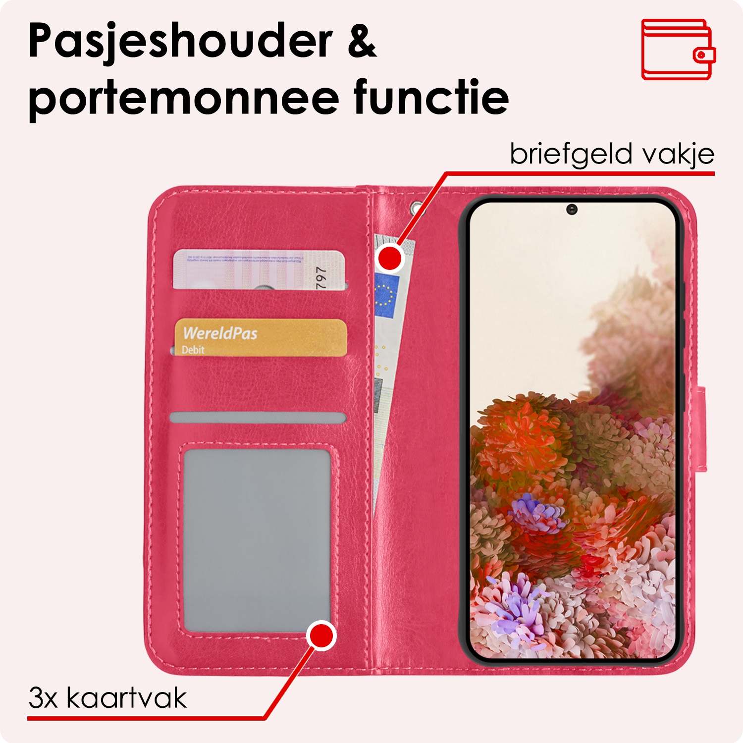 NoXx Hoes Geschikt voor <model> Hoesje Bookcase Hoes 2-in-1 Uitneembaar Cover Hard Case Met Screenprotector - <color>