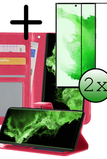 BASEY. Hoes Geschikt voor <model> Hoesje Bookcase Hoes 2-in-1 Cover Met 2x Screenprotector - Hoesje Geschikt voor <model2> Hoes 2-in-1 Hoesje Case - <color>