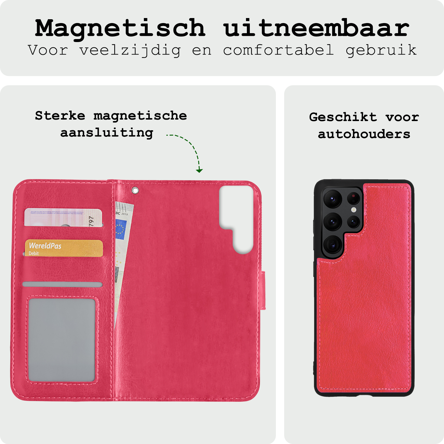 BASEY. Hoes Geschikt voor <model> Hoesje Bookcase Hoes 2-in-1 Cover Met 2x Screenprotector - Hoesje Geschikt voor <model2> Hoes 2-in-1 Hoesje Case - <color>