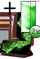 BASEY. Hoes Geschikt voor <model> Hoesje Bookcase Hoes 2-in-1 Cover Met 2x Screenprotector - Hoesje Geschikt voor <model2> Hoes 2-in-1 Hoesje Case - <color>