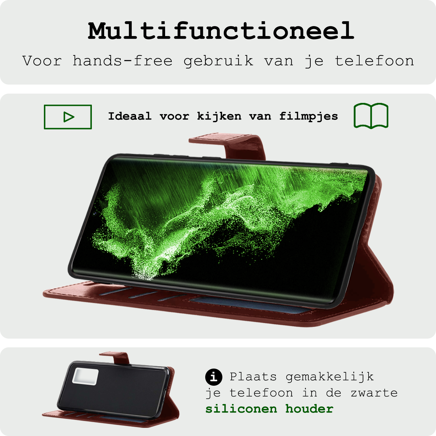 BASEY. Hoes Geschikt voor <model> Hoesje Bookcase Hoes 2-in-1 Cover Met 2x Screenprotector - Hoesje Geschikt voor <model2> Hoes 2-in-1 Hoesje Case - <color>