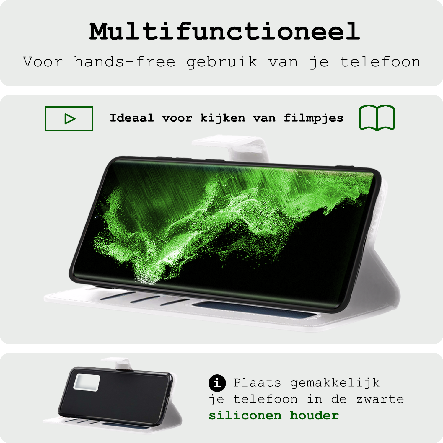 BASEY. Hoes Geschikt voor <model> Hoesje Bookcase Hoes 2-in-1 Cover Met Screenprotector - Hoesje Geschikt voor <model2> Hoes 2-in-1 Hoesje Case - <color>