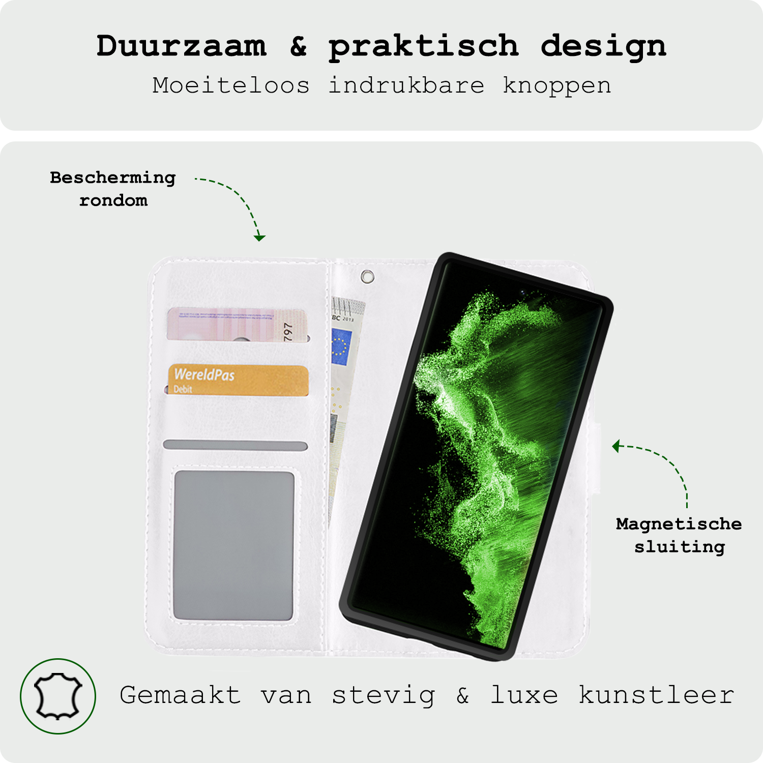 BASEY. Hoes Geschikt voor <model> Hoesje Bookcase Hoes 2-in-1 Cover Met Screenprotector - Hoesje Geschikt voor <model2> Hoes 2-in-1 Hoesje Case - <color>