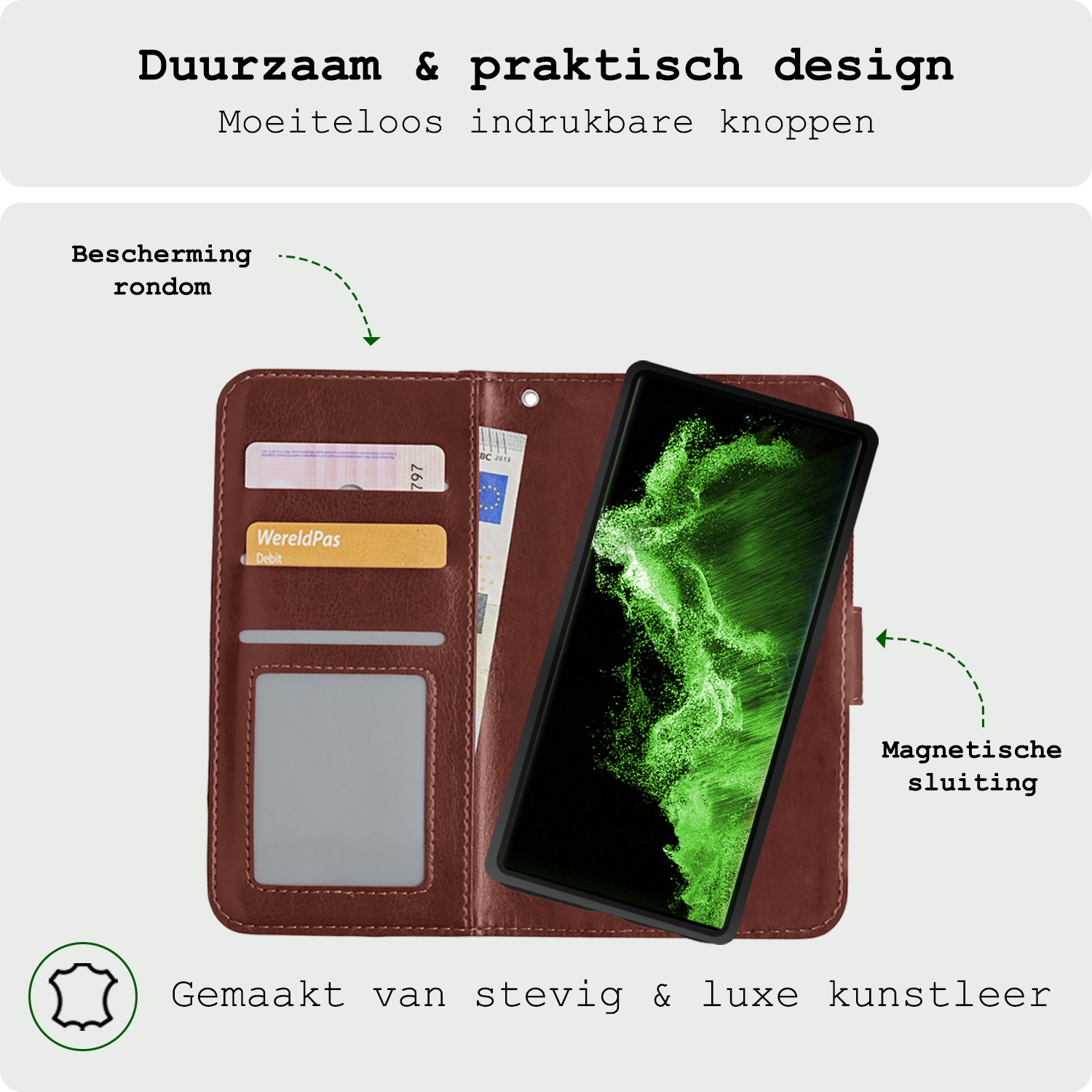 BASEY. Hoes Geschikt voor <model> Hoesje Bookcase Hoes 2-in-1 Cover Met Screenprotector - Hoesje Geschikt voor <model2> Hoes 2-in-1 Hoesje Case - <color>