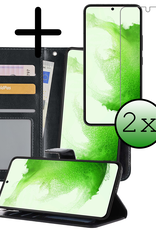 BASEY. Hoes Geschikt voor <model> Hoesje Bookcase Hoes 2-in-1 Cover Met 2x Screenprotector - Hoesje Geschikt voor <model2> Hoes 2-in-1 Hoesje Case - <color>