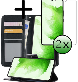 BASEY. BASEY. Samsung Galaxy S22 Plus Hoesje Bookcase Uitneembaar Met 2x Screenprotector - Zwart
