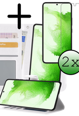 BASEY. Hoes Geschikt voor <model> Hoesje Bookcase Hoes 2-in-1 Cover Met 2x Screenprotector - Hoesje Geschikt voor <model2> Hoes 2-in-1 Hoesje Case - <color>