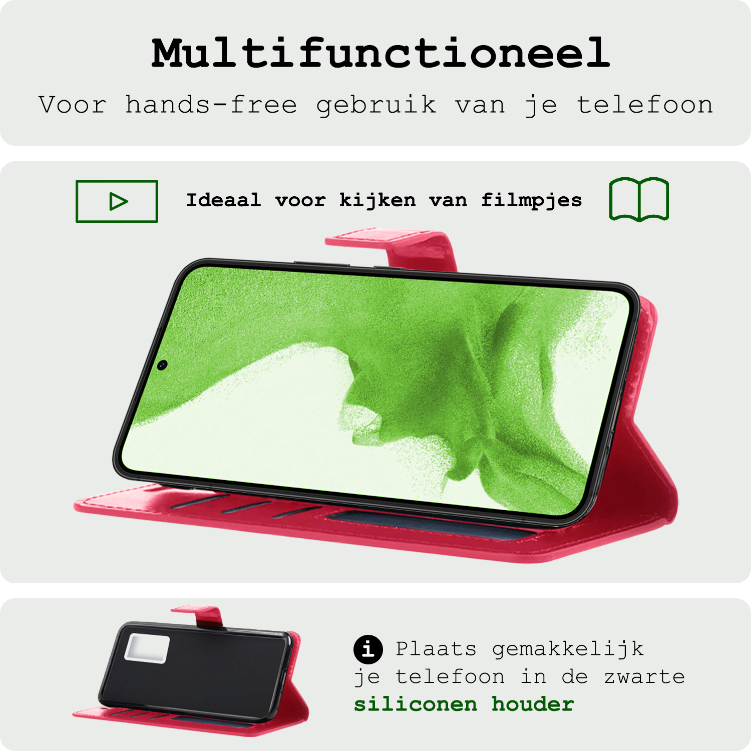 BASEY. Hoes Geschikt voor <model> Hoesje Bookcase Hoes 2-in-1 Cover Met 2x Screenprotector - Hoesje Geschikt voor <model2> Hoes 2-in-1 Hoesje Case - <color>