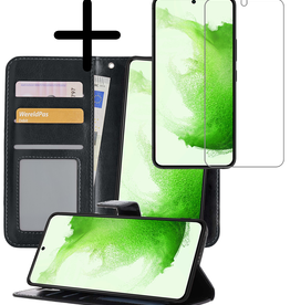 BASEY. BASEY. Samsung Galaxy S22 Plus Hoesje Bookcase Uitneembaar Met Screenprotector - Zwart