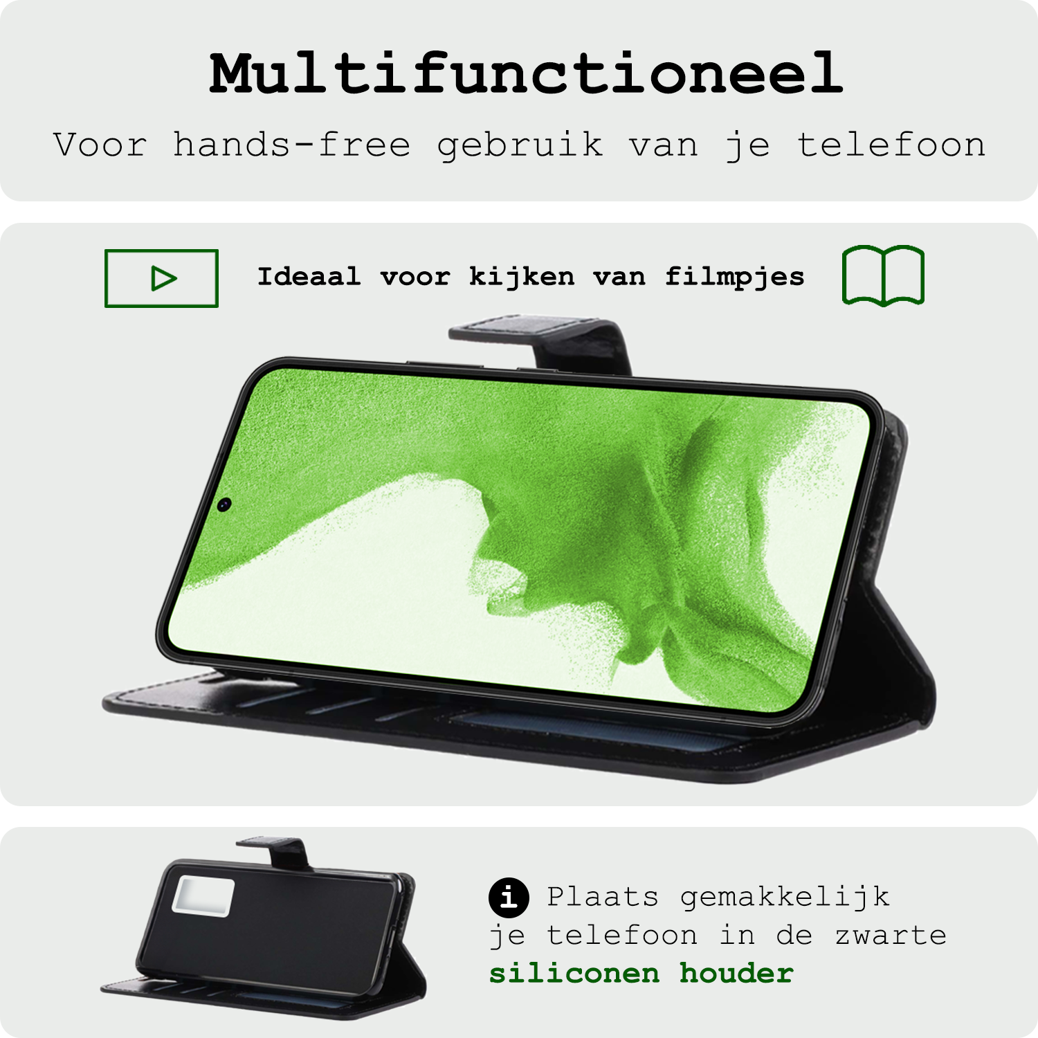 BASEY. Hoes Geschikt voor <model> Hoesje Bookcase Hoes 2-in-1 Cover Met Screenprotector - Hoesje Geschikt voor <model2> Hoes 2-in-1 Hoesje Case - <color>