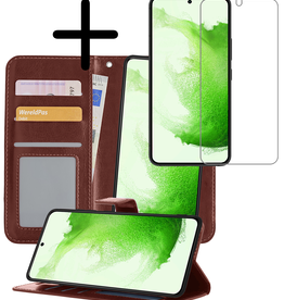 BASEY. BASEY. Samsung Galaxy S22 Plus Hoesje Bookcase Uitneembaar Met Screenprotector - Bruin