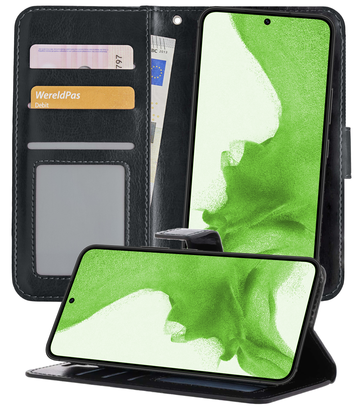 BASEY. Hoes Geschikt voor <model> Hoesje Bookcase Hoes 2-in-1 Cover - Hoesje Geschikt voor <model2> Hoes 2-in-1 Hoesje Case - <color>