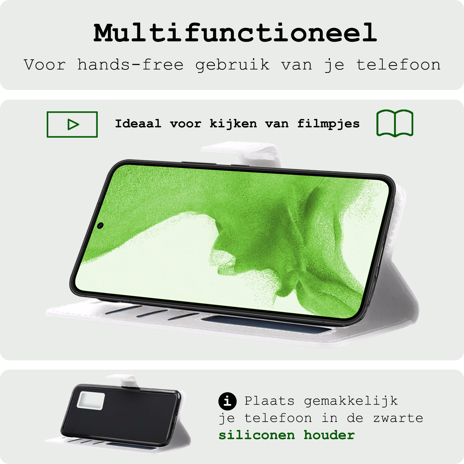 BASEY. Hoes Geschikt voor <model> Hoesje Bookcase Hoes 2-in-1 Cover - Hoesje Geschikt voor <model2> Hoes 2-in-1 Hoesje Case - <color>