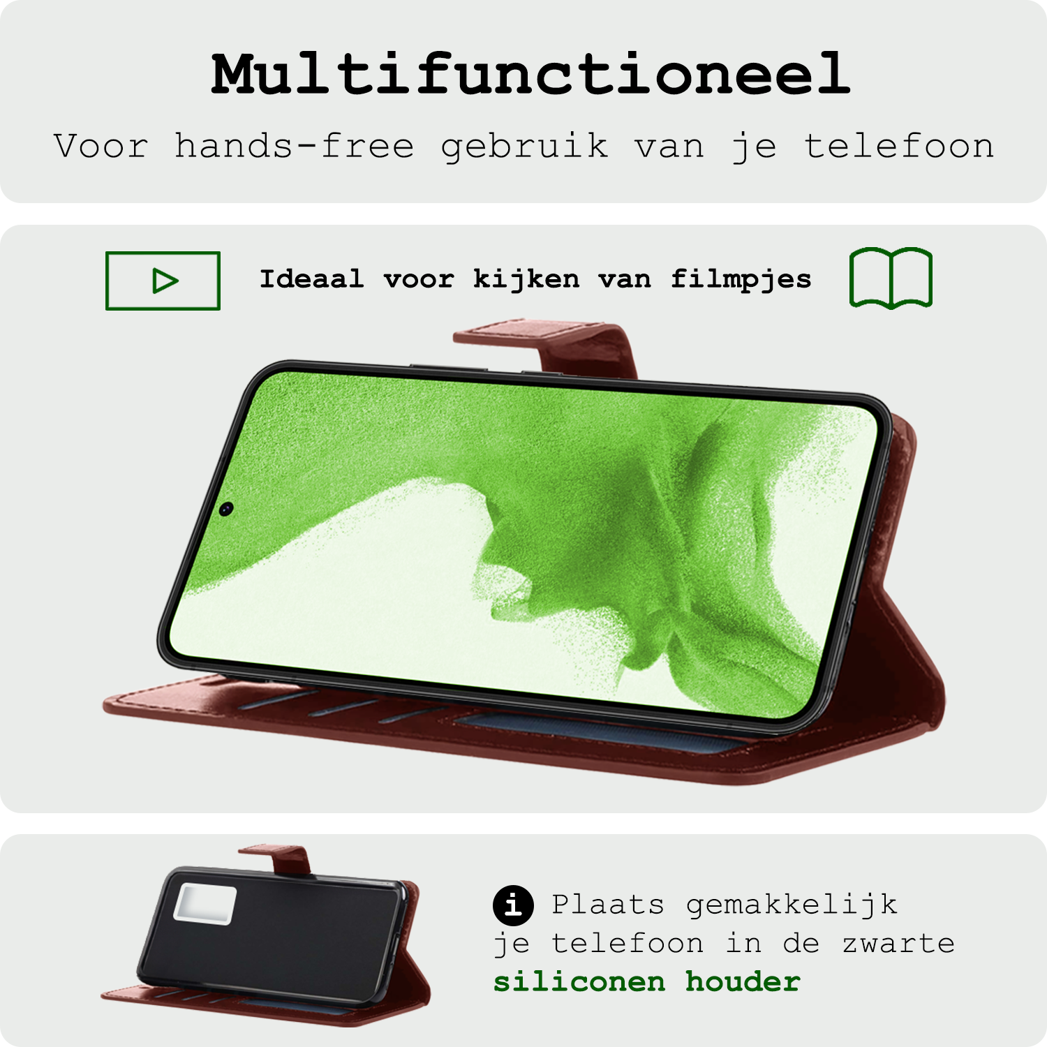 BASEY. Hoes Geschikt voor <model> Hoesje Bookcase Hoes 2-in-1 Cover - Hoesje Geschikt voor <model2> Hoes 2-in-1 Hoesje Case - <color>