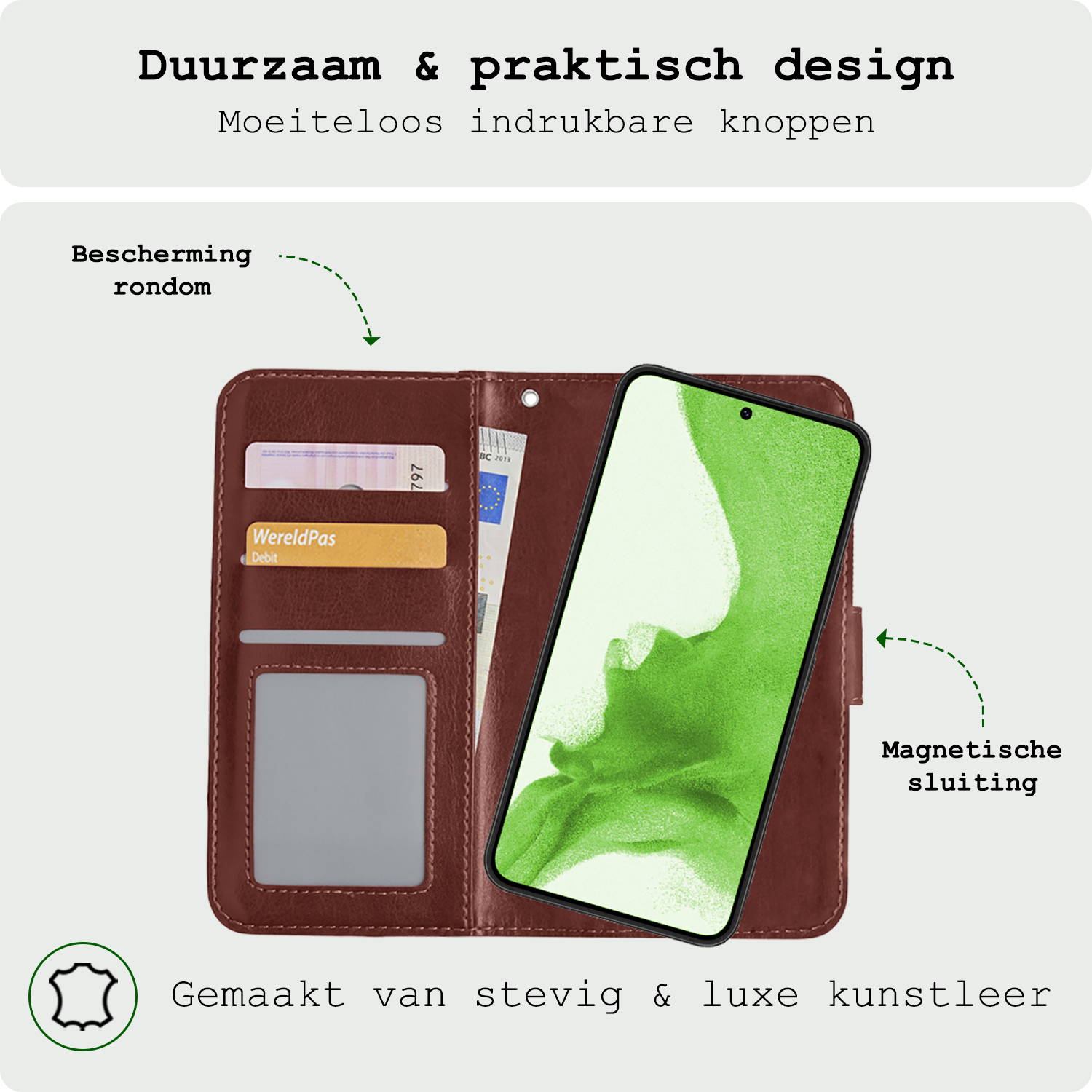 BASEY. Hoes Geschikt voor <model> Hoesje Bookcase Hoes 2-in-1 Cover - Hoesje Geschikt voor <model2> Hoes 2-in-1 Hoesje Case - <color>