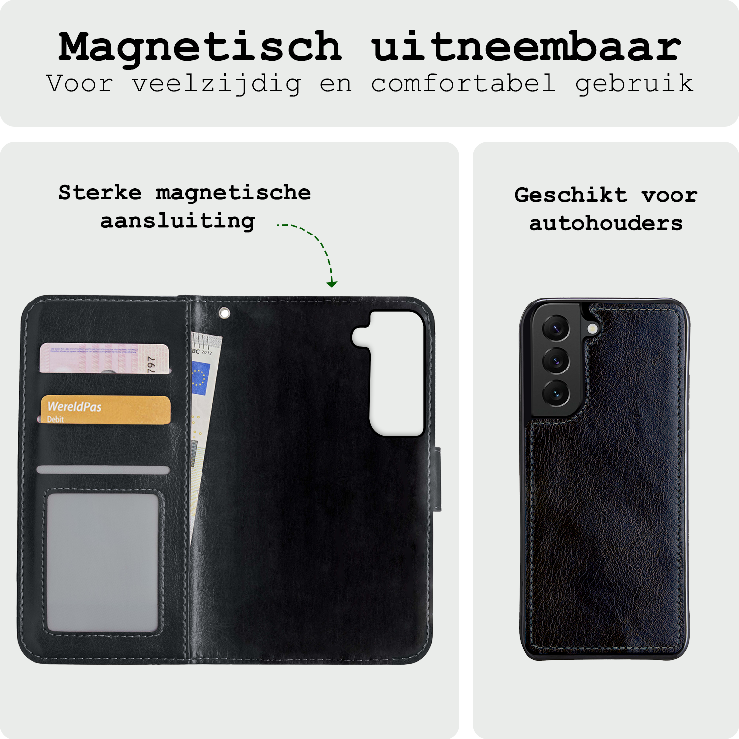 BASEY. Hoes Geschikt voor <model> Hoesje Bookcase Hoes 2-in-1 Cover Met 2x Screenprotector - Hoesje Geschikt voor <model2> Hoes 2-in-1 Hoesje Case - <color>