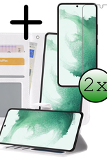 BASEY. Hoes Geschikt voor <model> Hoesje Bookcase Hoes 2-in-1 Cover Met 2x Screenprotector - Hoesje Geschikt voor <model2> Hoes 2-in-1 Hoesje Case - <color>