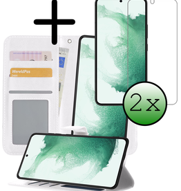 BASEY. BASEY. Samsung Galaxy S22 Hoesje Bookcase Uitneembaar Met 2x Screenprotector - Wit