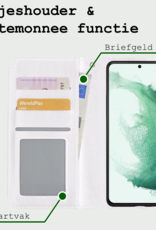 BASEY. Hoes Geschikt voor <model> Hoesje Bookcase Hoes 2-in-1 Cover Met 2x Screenprotector - Hoesje Geschikt voor <model2> Hoes 2-in-1 Hoesje Case - <color>