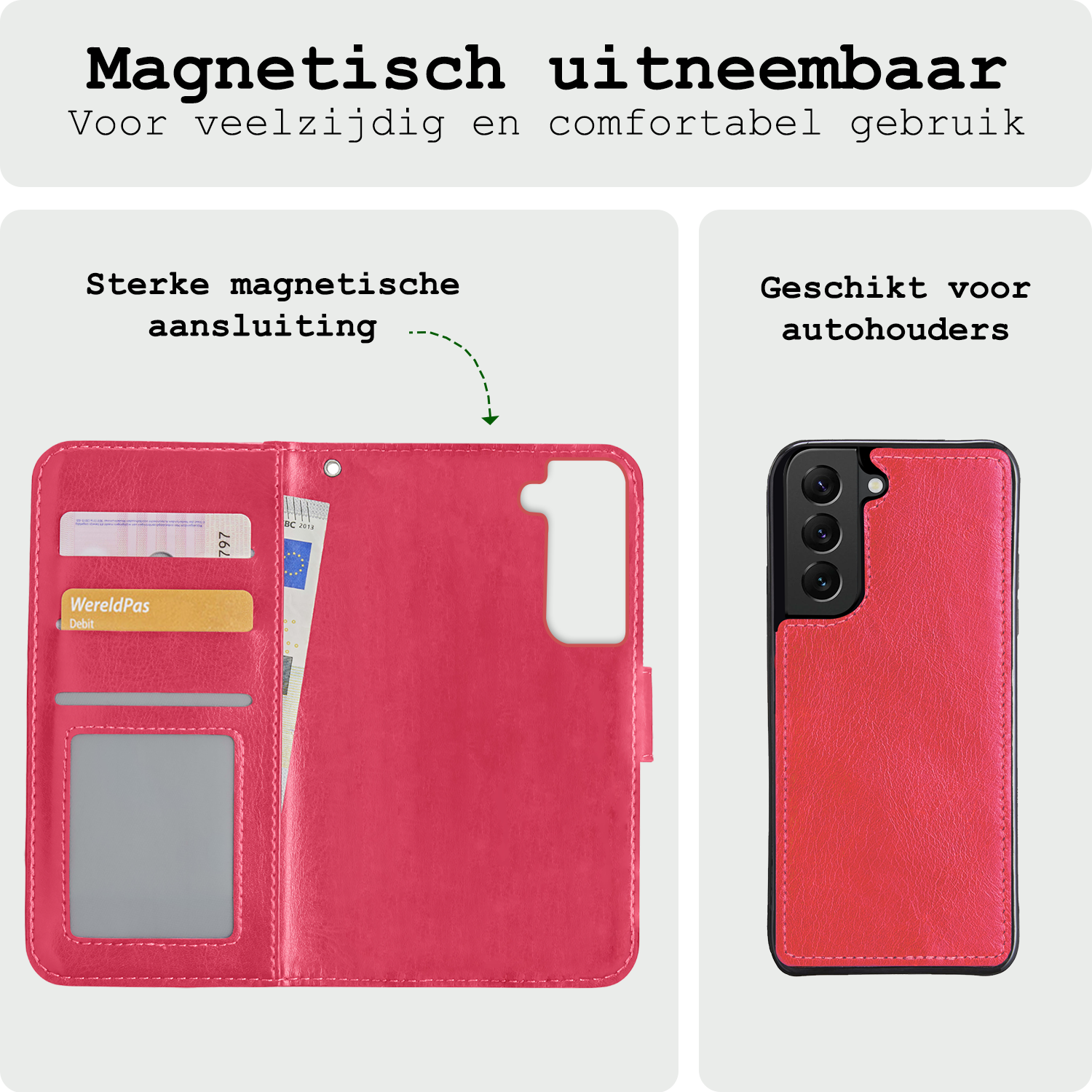 BASEY. Hoes Geschikt voor <model> Hoesje Bookcase Hoes 2-in-1 Cover Met 2x Screenprotector - Hoesje Geschikt voor <model2> Hoes 2-in-1 Hoesje Case - <color>