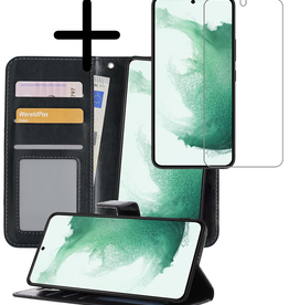BASEY. BASEY. Samsung Galaxy S22 Hoesje Bookcase Uitneembaar Met Screenprotector - Zwart