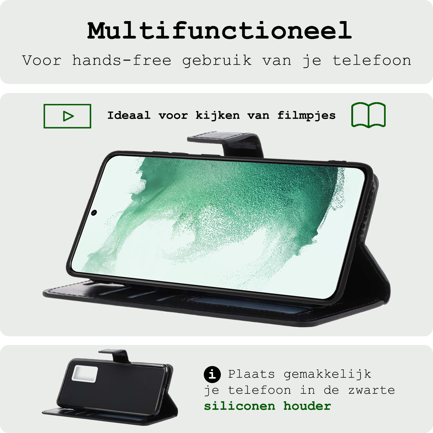 BASEY. Hoes Geschikt voor <model> Hoesje Bookcase Hoes 2-in-1 Cover Met Screenprotector - Hoesje Geschikt voor <model2> Hoes 2-in-1 Hoesje Case - <color>