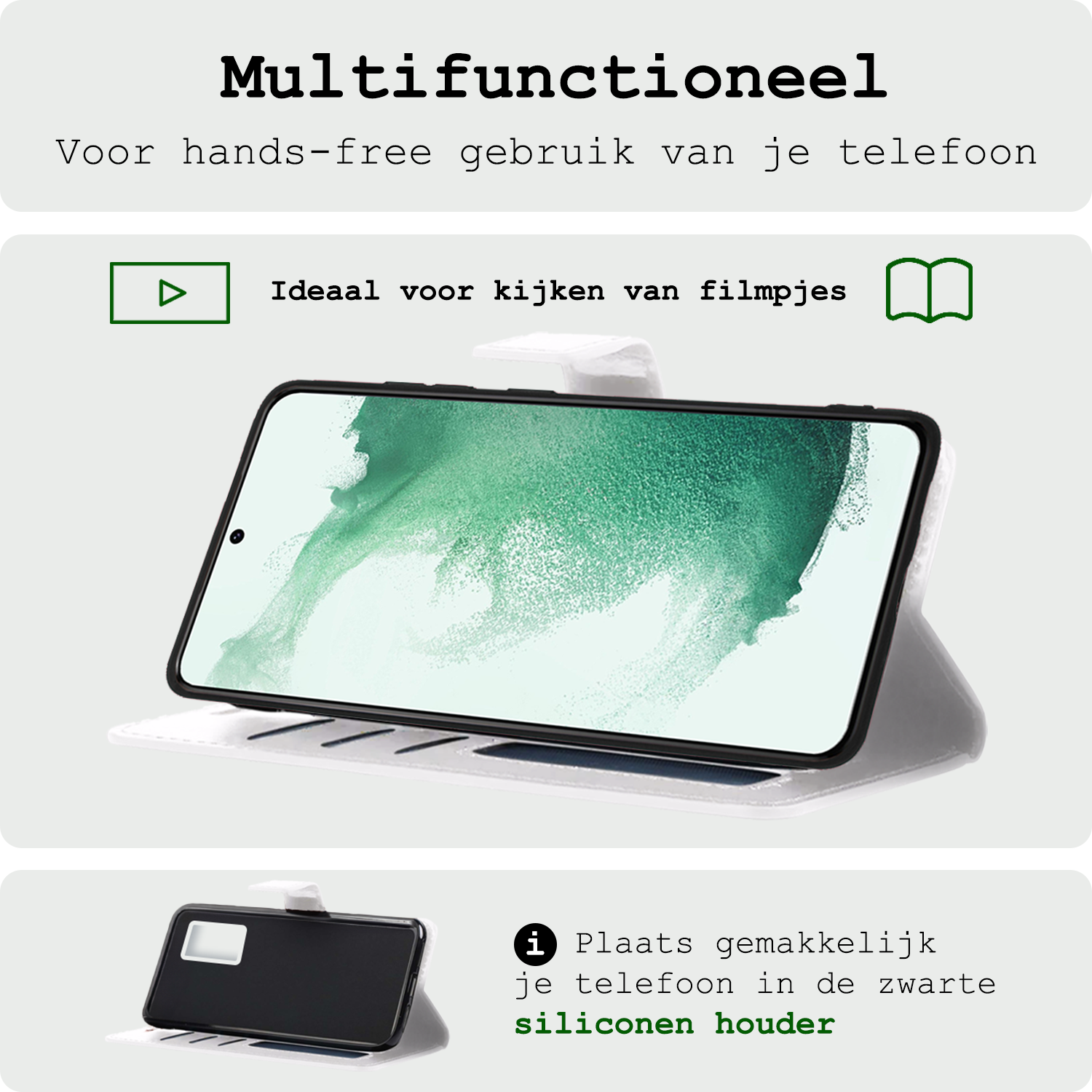 BASEY. Hoes Geschikt voor <model> Hoesje Bookcase Hoes 2-in-1 Cover Met Screenprotector - Hoesje Geschikt voor <model2> Hoes 2-in-1 Hoesje Case - <color>