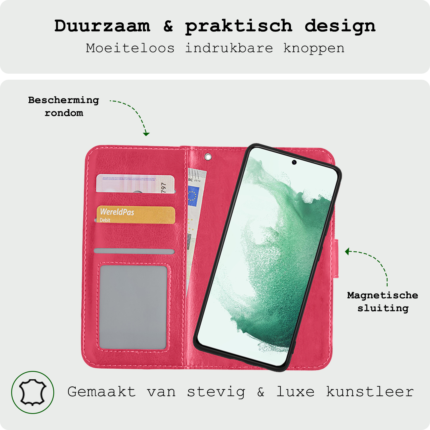 BASEY. Hoes Geschikt voor <model> Hoesje Bookcase Hoes 2-in-1 Cover Met Screenprotector - Hoesje Geschikt voor <model2> Hoes 2-in-1 Hoesje Case - <color>