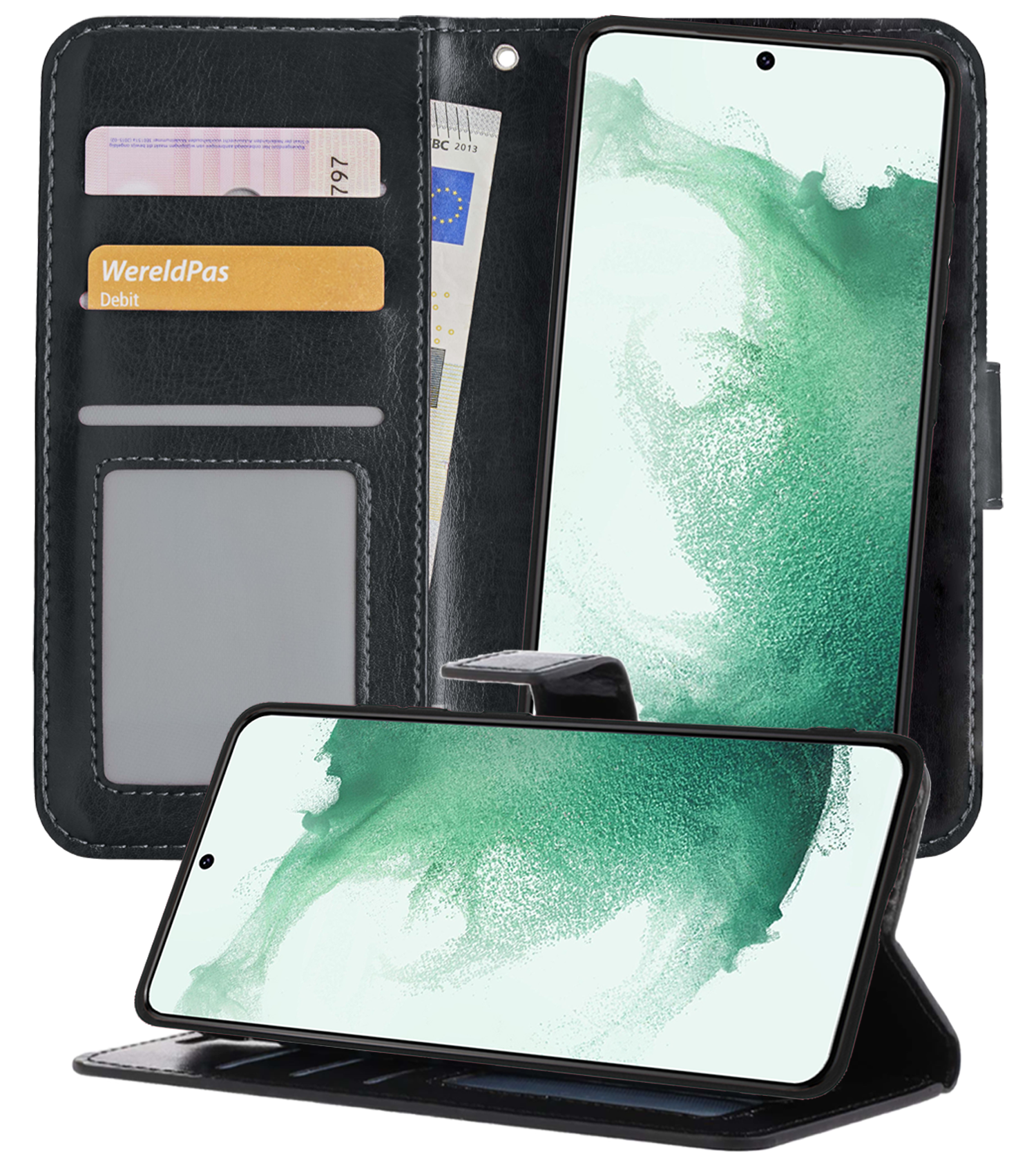 BASEY. Hoes Geschikt voor <model> Hoesje Bookcase Hoes 2-in-1 Cover - Hoesje Geschikt voor <model2> Hoes 2-in-1 Hoesje Case - <color>