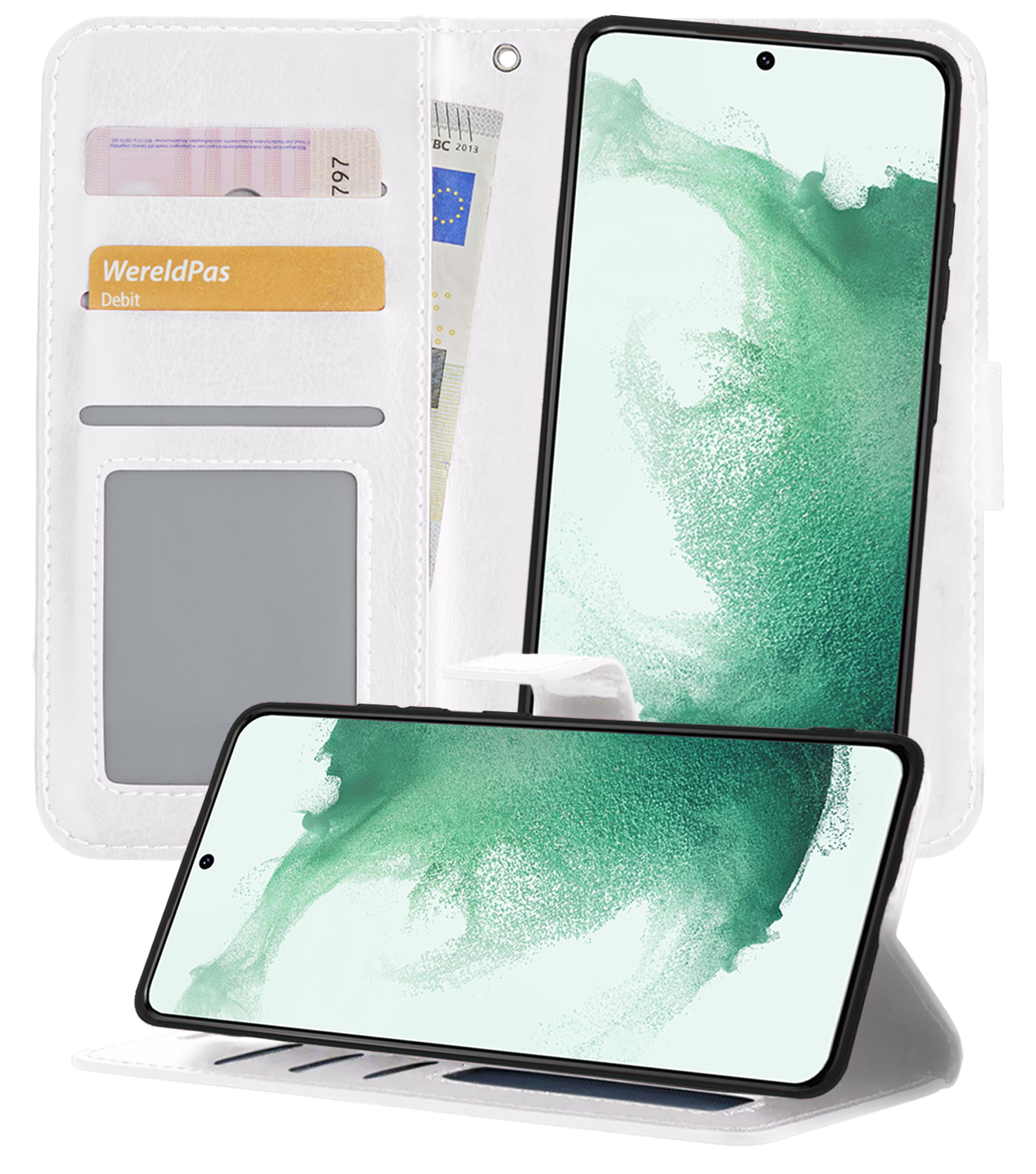 BASEY. Hoes Geschikt voor <model> Hoesje Bookcase Hoes 2-in-1 Cover - Hoesje Geschikt voor <model2> Hoes 2-in-1 Hoesje Case - <color>