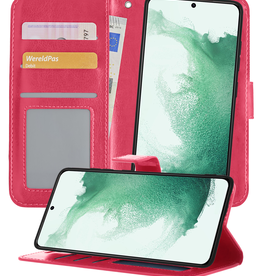 BASEY. BASEY. Samsung Galaxy S22 Hoesje Bookcase Uitneembaar - Donkerroze