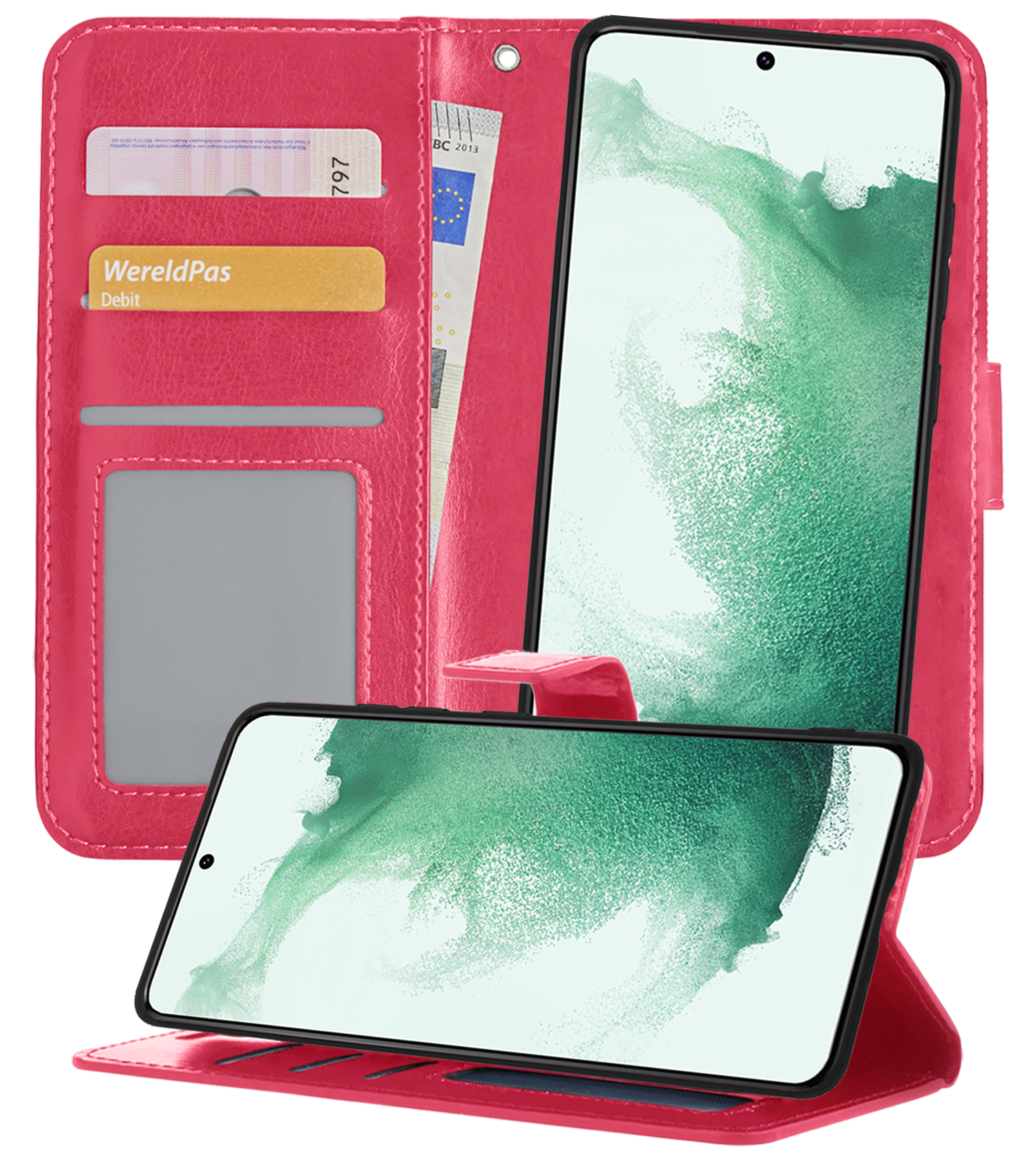 BASEY. Hoes Geschikt voor <model> Hoesje Bookcase Hoes 2-in-1 Cover - Hoesje Geschikt voor <model2> Hoes 2-in-1 Hoesje Case - <color>