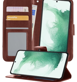 BASEY. BASEY. Samsung Galaxy S22 Hoesje Bookcase Uitneembaar - Bruin