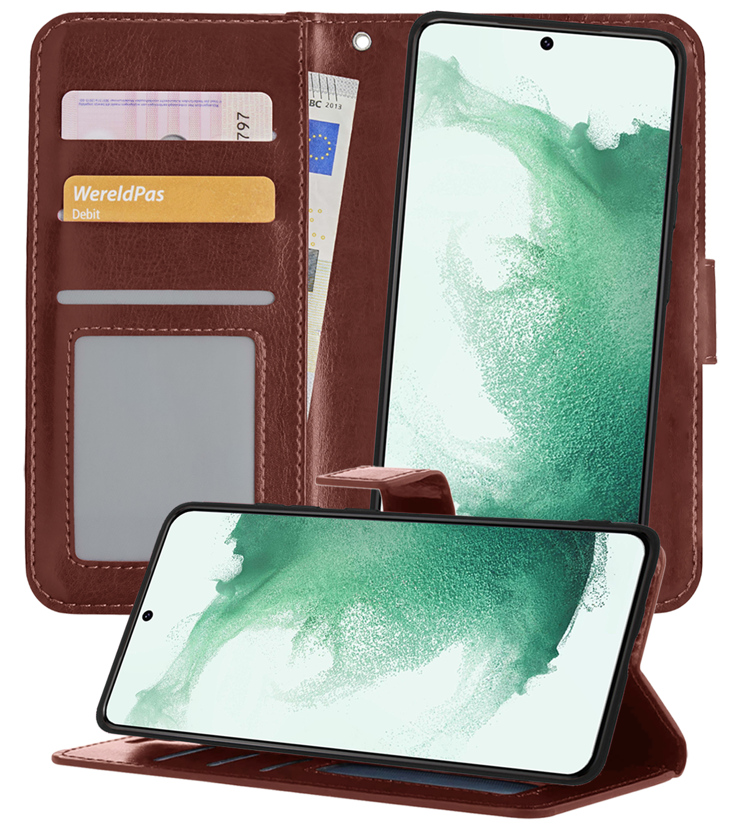 BASEY. Hoes Geschikt voor <model> Hoesje Bookcase Hoes 2-in-1 Cover - Hoesje Geschikt voor <model2> Hoes 2-in-1 Hoesje Case - <color>